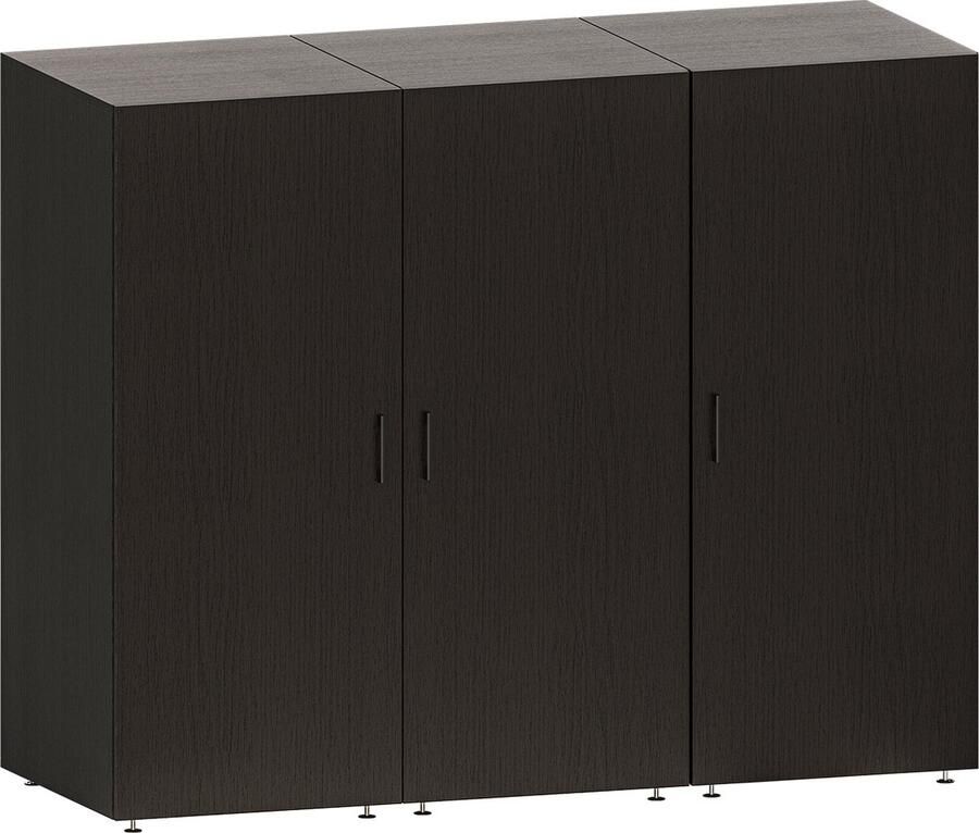 Roomart Store Nederland B.V. SmartWall Lage Opbergkast Set van 3 Flexibele Opbergruimte en Modern Design Zwart eiken