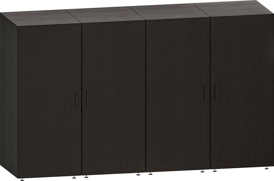 Roomart Store Nederland B.V. SmartWall Lage Opbergkast Set van 4 Optimale Opbergruimte en Stijlvol Design Zwart eiken