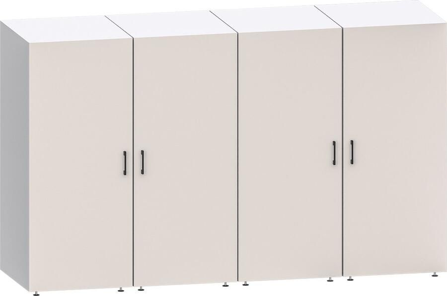 Roomart Store Nederland B.V. SmartWall Lage Opbergkast Set van 4 Optimale Opbergruimte en Stijlvol Design Wit
