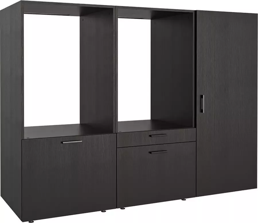 Roomart Store Nederland B.V. Roomartstore MultiWash 3 Wasmachine & Wasdroger kast Met Uittrekbare Wasmand Planken Extra Opbergruimte Minimaliseert Trillingen