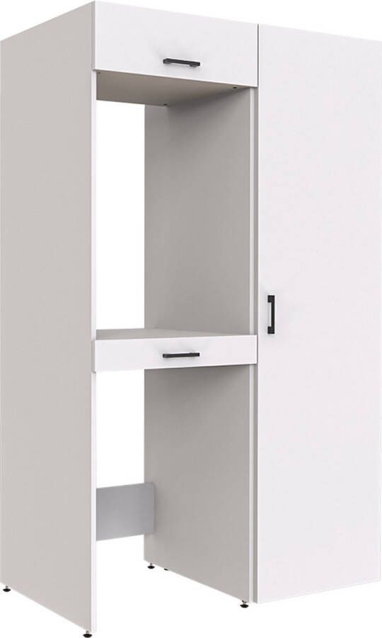 Roomart Store Nederland B.V. Roomartstore SmartStack 3 Plus Wasmachine & Wasdroger kast Met Uittrekbare Wasmand Planken Extra Opbergruimte Minimaliseert Trillingen