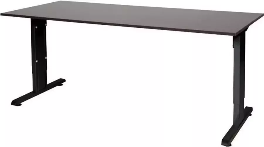 RoomForTheNew Bureau – Bureautafel Gaming Bureau– Verstelbaar Bureau Logan eiken blad -Zwart onderstel- 180x80
