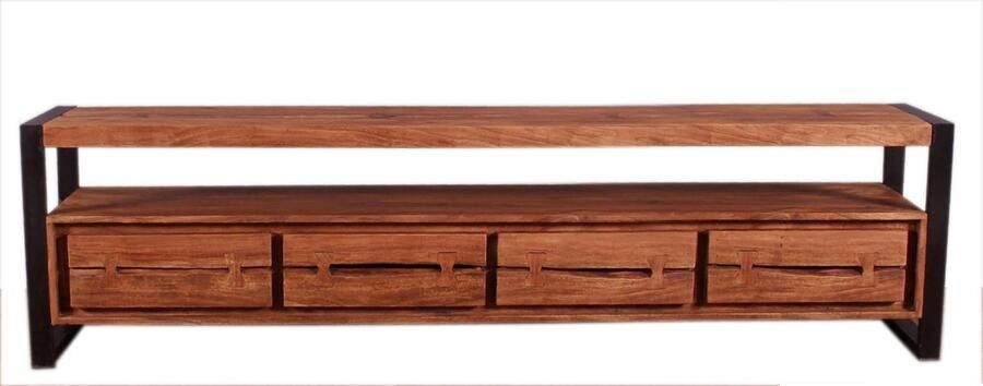 SIT Tv-meubel Live Edge van acaciahout met markante boomstam aan de voorzijde - Foto 5