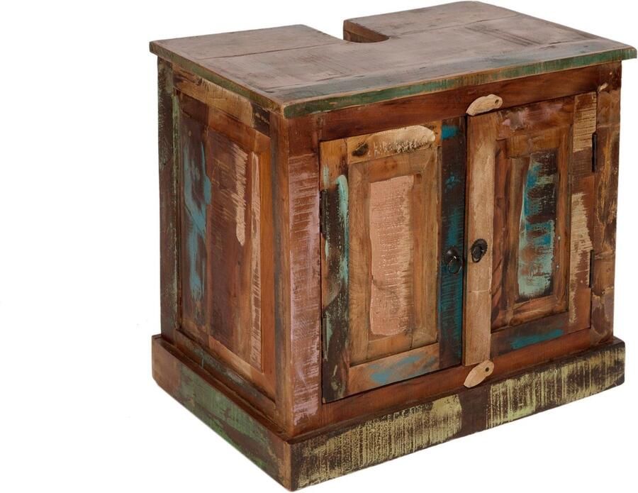 SIT Wastafelonderkast Riverboat van gerecycled gebruikt hout shabby chic vintage - Foto 7