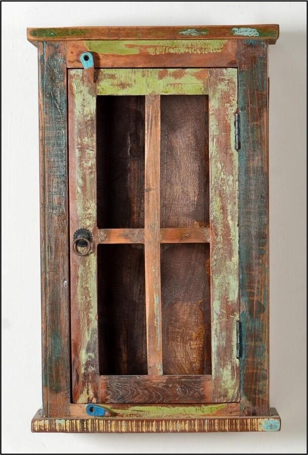 SIT Hangend kastje Riverboat van gerecycled gebruikt hout shabby chic vintage