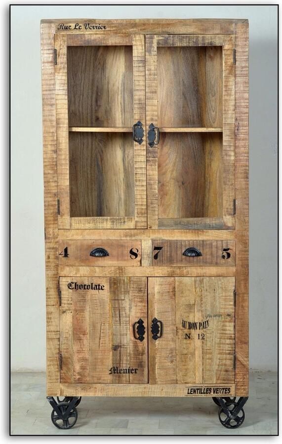 SIT Vitrinekast Rustiek in factory-design breedte 90 cm shabby chic vintage - Foto 2