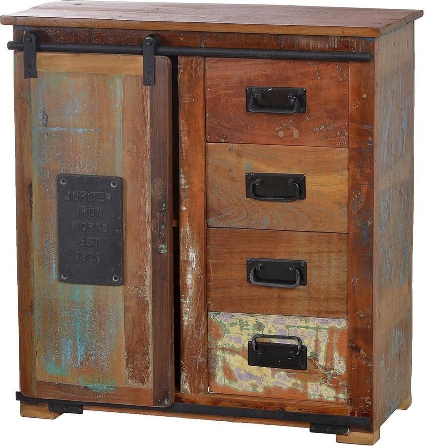 SIT Kast JUPITER van gerecycled gebruikt hout breedte 77 shabby chic vintage - Foto 2