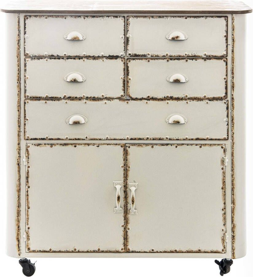 Rootsmann Ladekast Wit Opbergkast Metaal & Hout