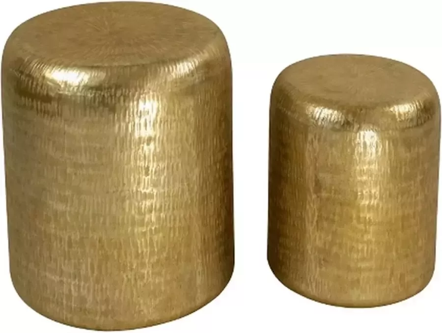 Rootsmann Set Bijzettafels Poef | Goud