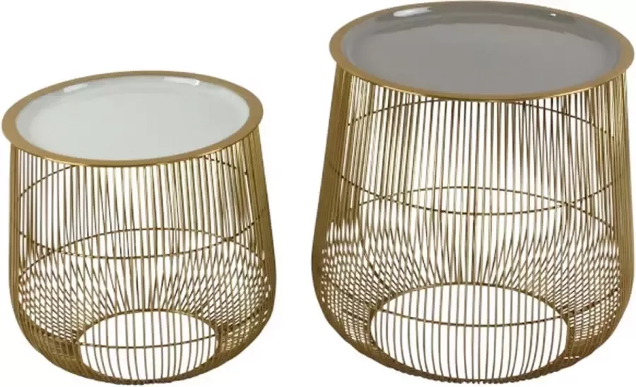 Rootsmann Set Bijzettafels Rond Gaas | Goud