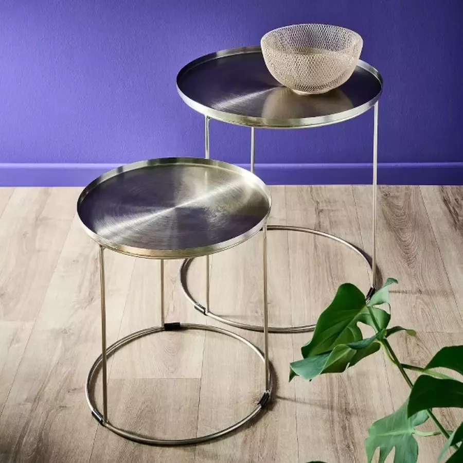 Rootsmann Set Bijzettafels Rond | Zilver - Foto 2