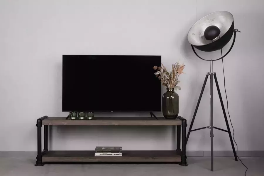 Rootsmann TV-meubel 160 CM Zwart Steigerbuis & Hout