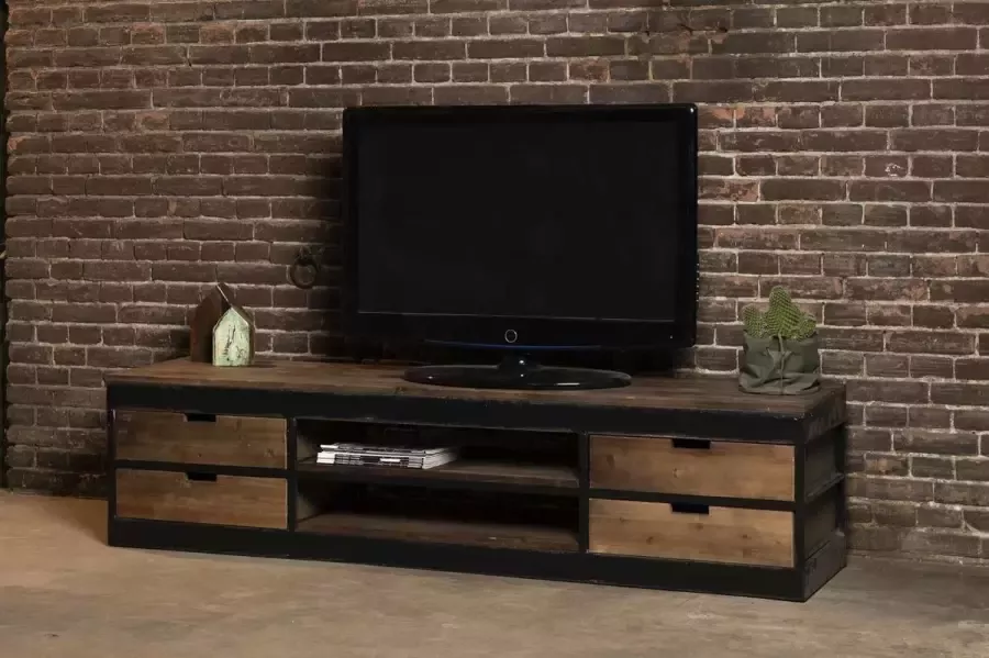 Rootsmann TV-meubel 180 CM Industrieel Metaal & Hout Bruin - Foto 3