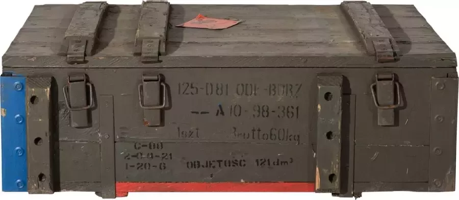 Rootsmann Legerkist Salontafel vintage munitiekist leger opbergkist salontafel met opbergruimte - Foto 3