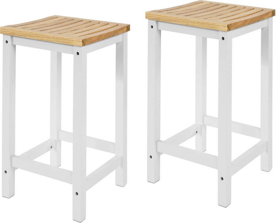 Rootz Living Rootz 2-Set Wooden Kitchen Stools Classic Seating Solution High-Durability Chairs Comfortable Kitchen Furnishing Counter Height Stools Modern Design Seats Easy Maintenance Natural Wood 35x61x35cm
