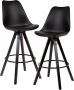 Rootz Living Rootz Barkrukken Set van 2 Kunstleer Rugleuning 77cm Zwart Barstoelen Kruk - Thumbnail 2