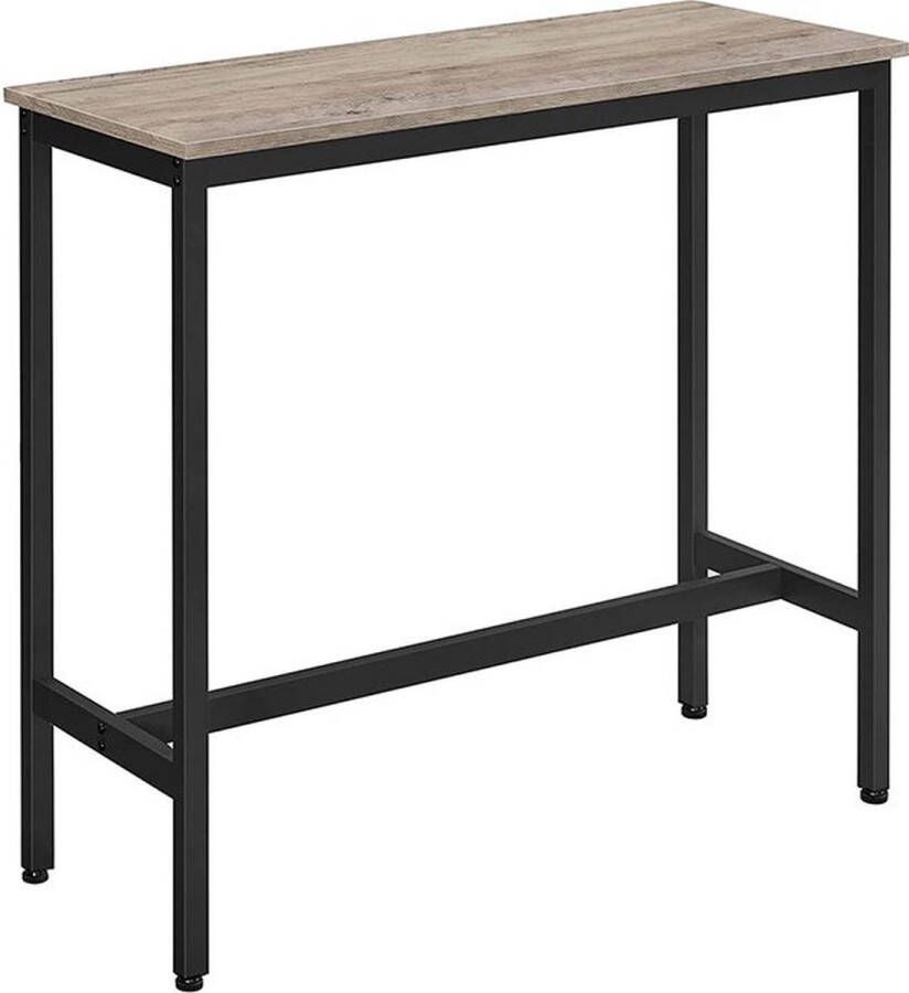 Rootz Living Rootz Bartafel Rechthoekige Bartafel Pubtafel Hoge Tafel Bistrotafel Houten Bartafel Industriële Bartafel Spaanplaat Staal Greige Zwart 100 x 40 x 90 cm (L x B x H)