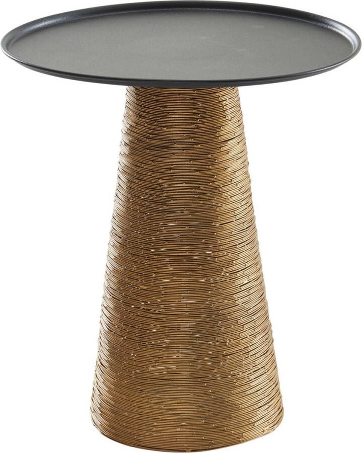 Rootz Living Rootz bijzettafel goud zwart 40x40x45 cm bijzettafel aluminium Ronde metalen salontafel Woonkamertafel Couch Modern Salontafel hoog