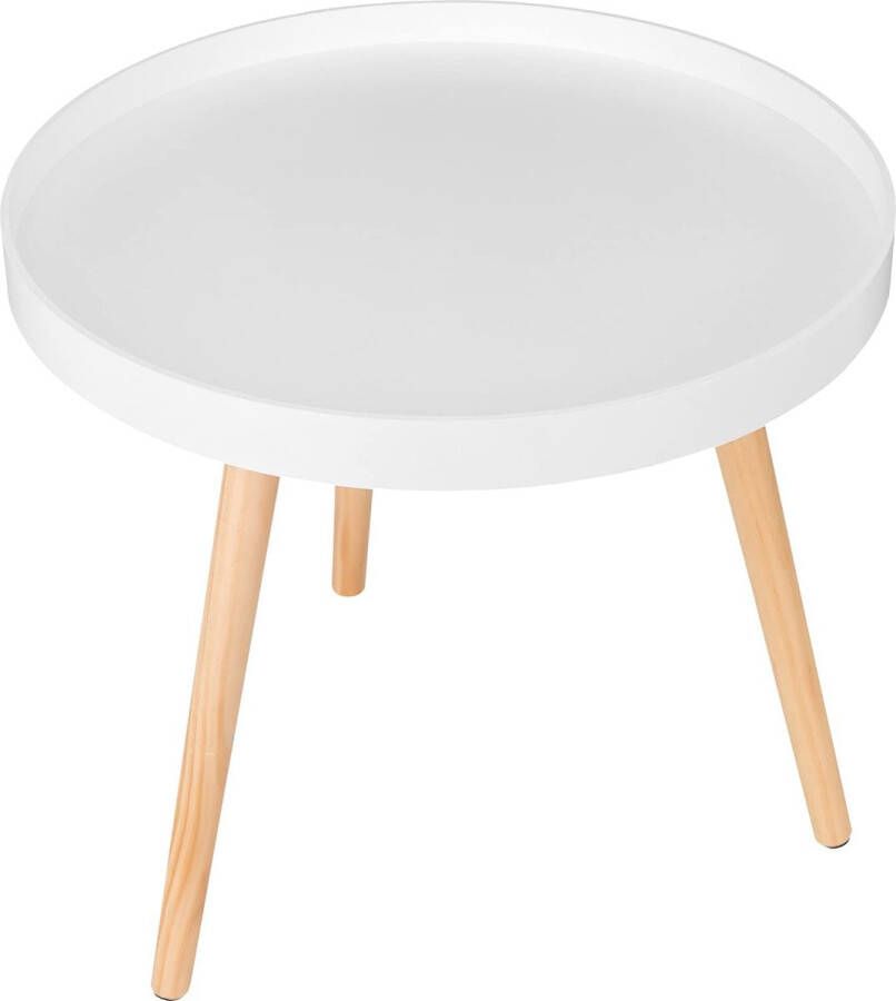 Rootz Living Rootz Bijzettafel Koffiestandaard Nachtkastje Woonkameraccent Loungestandaard Bijzettafel Wit 50 x 44 cm (ø x H)