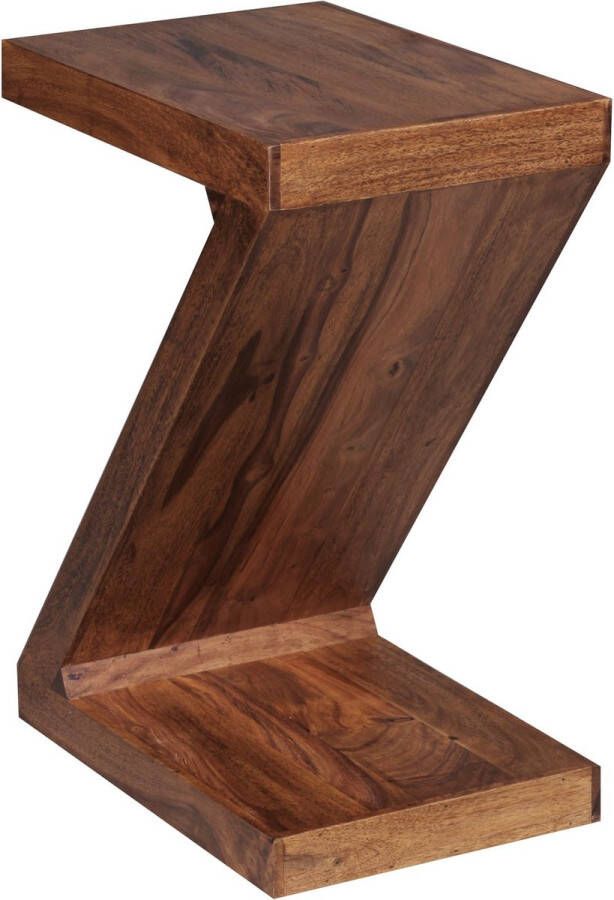 Rootz Living Rootz Bijzettafel Z-Vorm Bijzettafel Hout Bruin