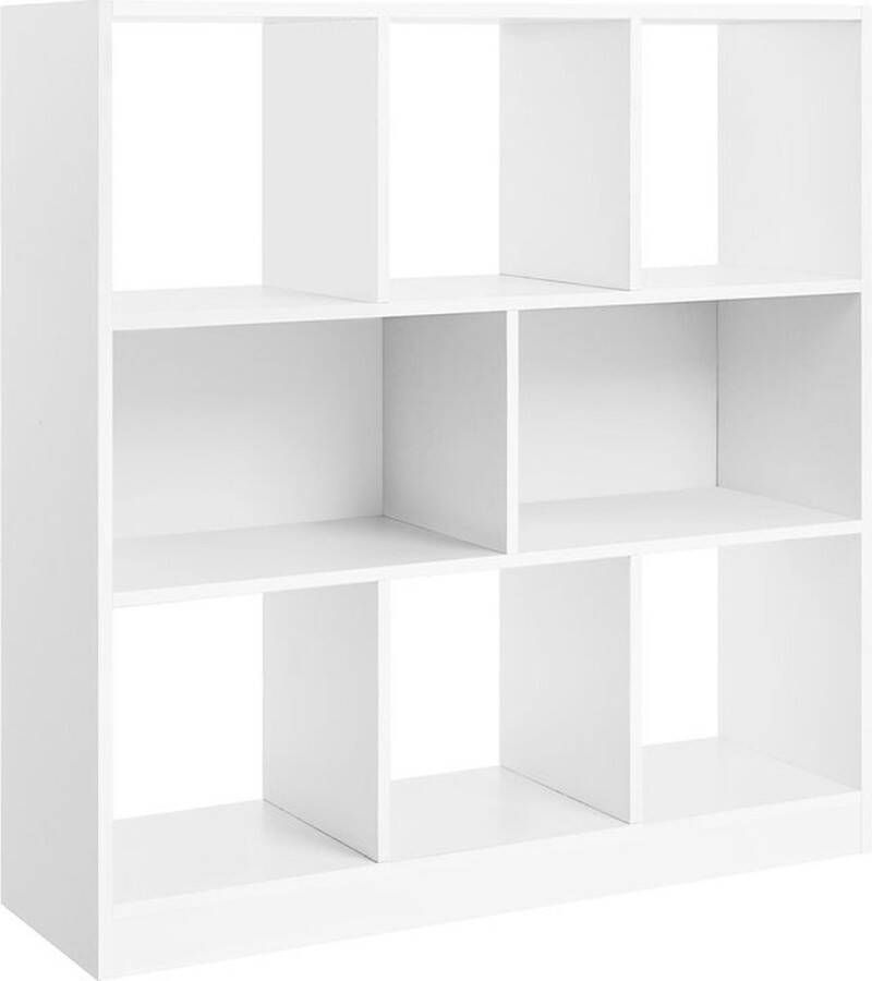 Rootz Living Rootz Boekenkast 8 Compartimenten Boekenkast Moderne Boekenkast Rek Open Boekenkast Hoge Boekenkast Hoek Boekenkast Organizer Wit 97 5 x 100 x 30 cm