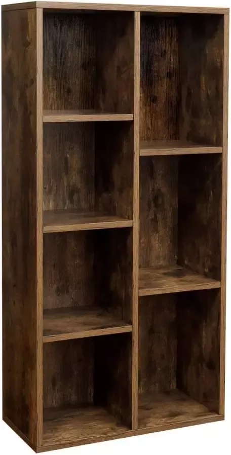 Rootz Living Rootz Boekenkast Opbergkast 7 Vakken Industrieel Hout Bruin 50 x 24 x 106 cm