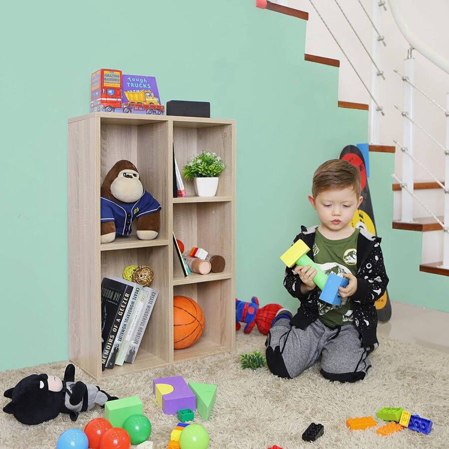 Rootz Living Rootz Boekenkast Opbergkast met 5 vakken Kasten Hout 50 x 24 x 80 cm