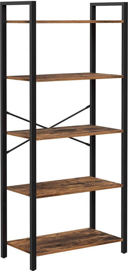 Rootz Living Rootz Boekenkast Vintage Wandkast Staande Kast Bruin Zwart 66 x 30 x 153 cm