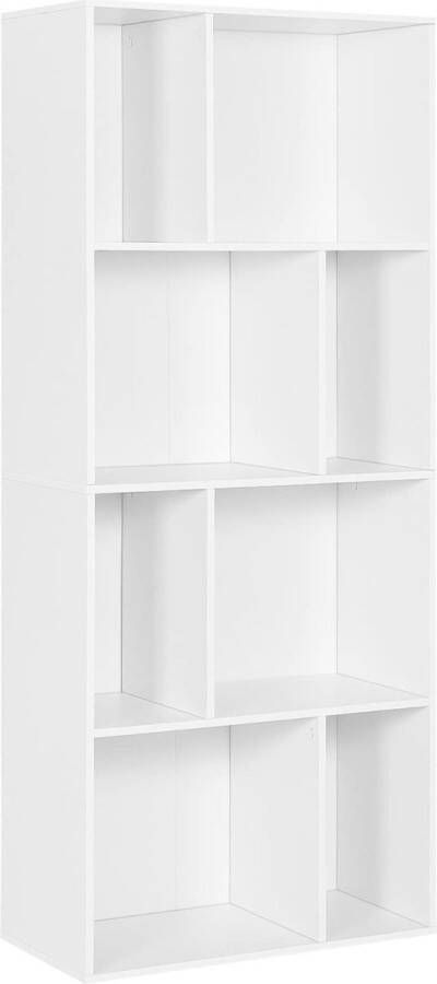 Rootz Living Rootz Boekenplank Opbergeenheid Displayrek Staande Plank Organisator Kubusopslag Wit 60 x 143 5 x 29 cm