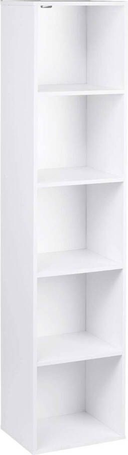 Rootz Living Rootz Bücherregal Boekenkast Opbergmeubel Displayplank Organizer Kubusplank Vrijstaand Rek Wit 24x132x30 cm