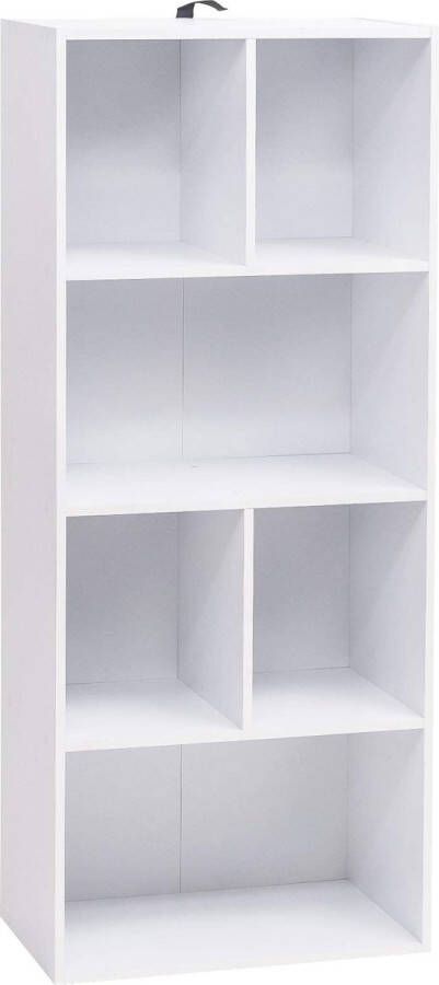 Rootz Living Rootz Bücherregal Boekenplank Opbergeenheid Displaystandaard Rekkensysteem Boekenkast Organizer Wit 50 2 x 118 x 29 2 cm