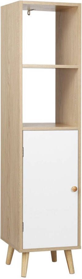 Rootz Living Rootz Bücherregal Boekenplank Opbergrek Kantoorplank Kamerverdeler Staande Plank Boekenkast Licht Eiken + Wit 33x30x133cm