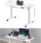 Rootz Living Rootz Bureau Elektrisch Hoogte Verstelbaar Bureau Elektrische Tafel Dubbele Motor Spaanplaat Staal Wit - Thumbnail 1