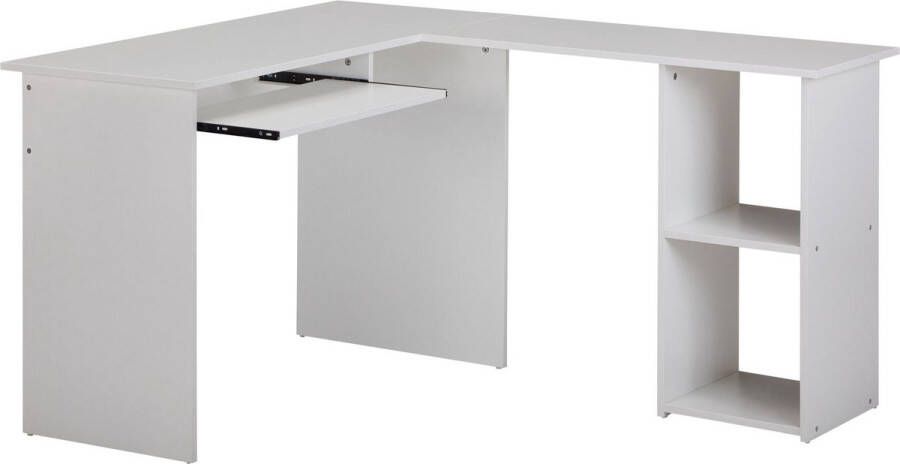 Rootz Living Rootz design bureau 140 x 75 5 x 120 cm wit Bureau met plank studeerkamer thuiskantoor tafel kantoor modern