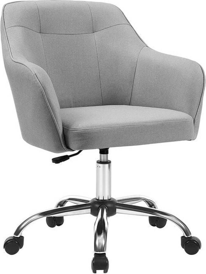 Rootz Living Rootz Bureaustoel Ergonomische Bureaustoel Directiebureaustoel Draaibare Bureaustoel Verstelbare Bureaustoel Fauteuil Voor Kantoor Imitatie Linnen Oppervlak Lichtgrijs 65 x 69 x (83-93) cm (L x B x H)