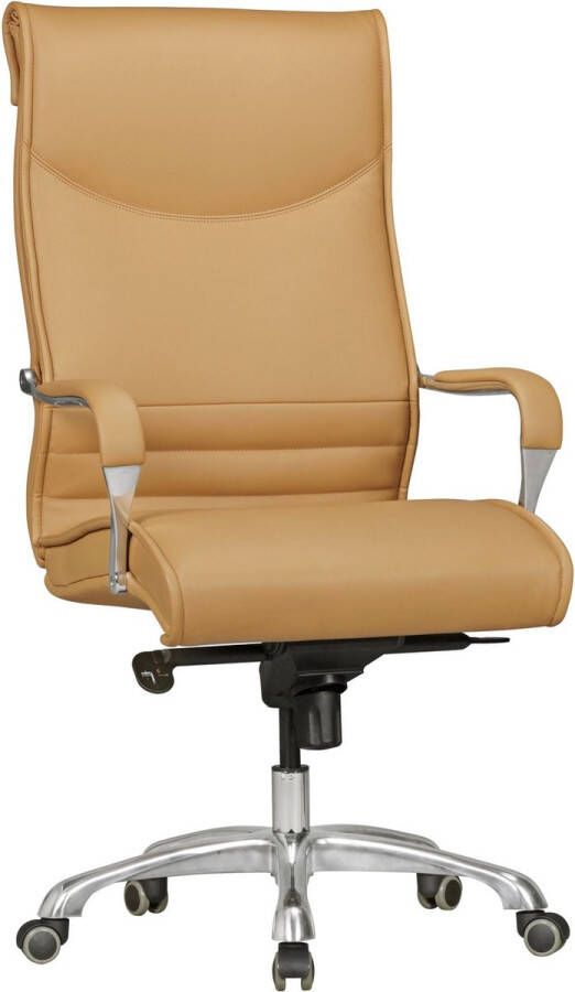 Rootz Living Rootz bureaustoel hoes imitatieleer caramel design bureaustoel X-XL 150kg directiestoel in hoogte verstelbare draaistoel ergonomisch met armleuningen gestoffeerd hoge rugleuning rocfunction hoge rugleuning