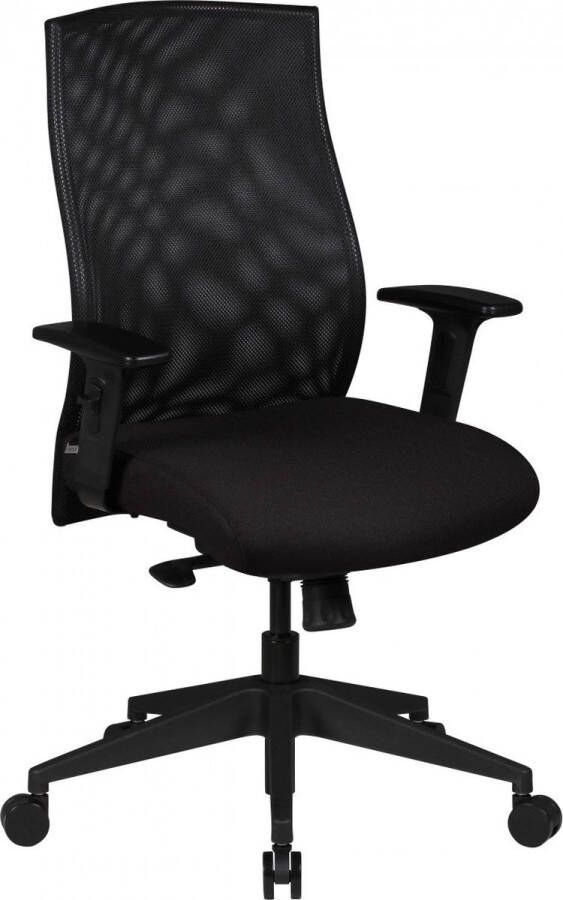 Rootz Living Rootz bureaustoel hoes stof zwart bureaustoel design directiestoel armleuning draaistoel bekleding 120 kg