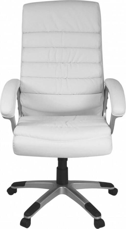 Rootz Living Rootz bureaustoel kunstleer wit ergonomisch met hoofdsteun Design directiestoel Bureaustoel met veegfunctie Bureaustoel hoge rugleuning X-XL 120 kg