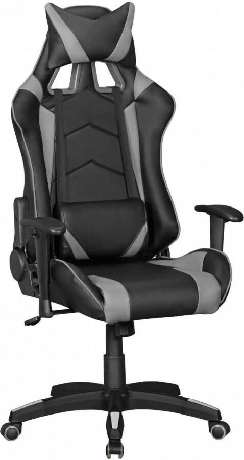 Rootz Living Rootz Bureaustoel lederlook zwart grijze bureaustoel directiestoel Gaming Chair bureaustoel Sport Racing Optics