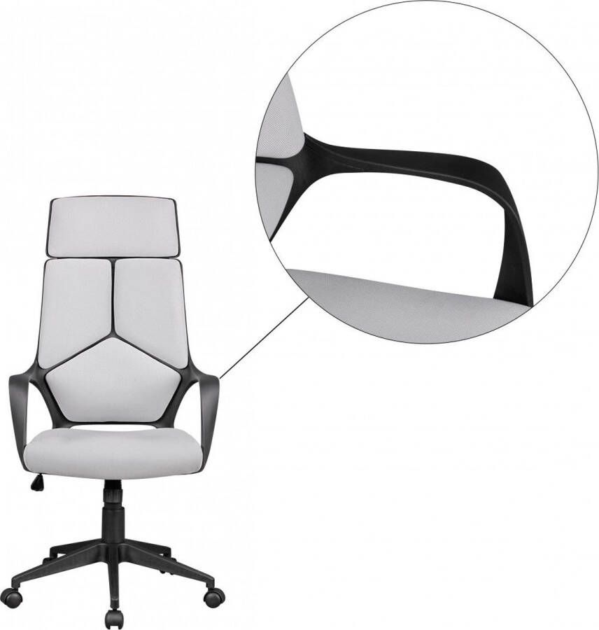 Rootz Living Rootz bureaustoel stof Lichtgrijze bureaustoel Design directiestoel draaistoel kantelmechanisme & armleuning