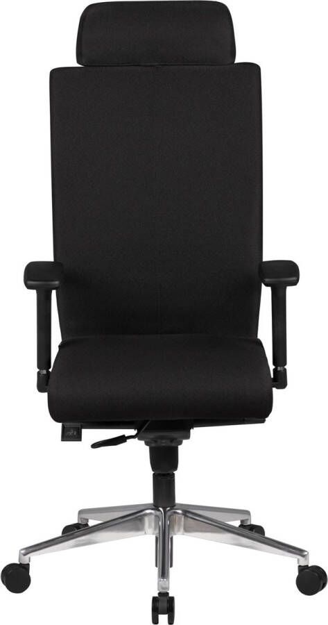 Rootz Living Rootz bureaustoel stof zwart bureaustoel boss chair draaistoel synchroon mechaniek hoofdsteun 120kg