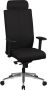 Rootz Living Rootz Bureaustoel Zwarte Stof Bureaustoel Boss Chair Draaistoel met Synchroon Mechanisme Hoofdsteun (120kg) - Thumbnail 2