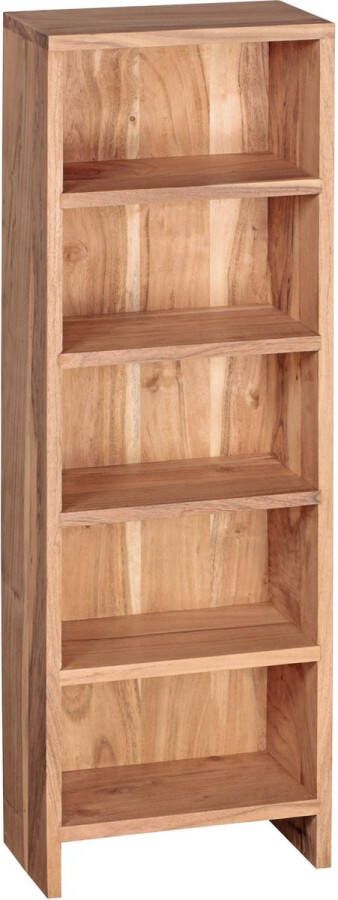 Rootz Living Rootz CD-plank Acaciahout Staande plank met 5 CD-opbergvakken Boekenkast in natuurlijke landelijke stijl 90 cm