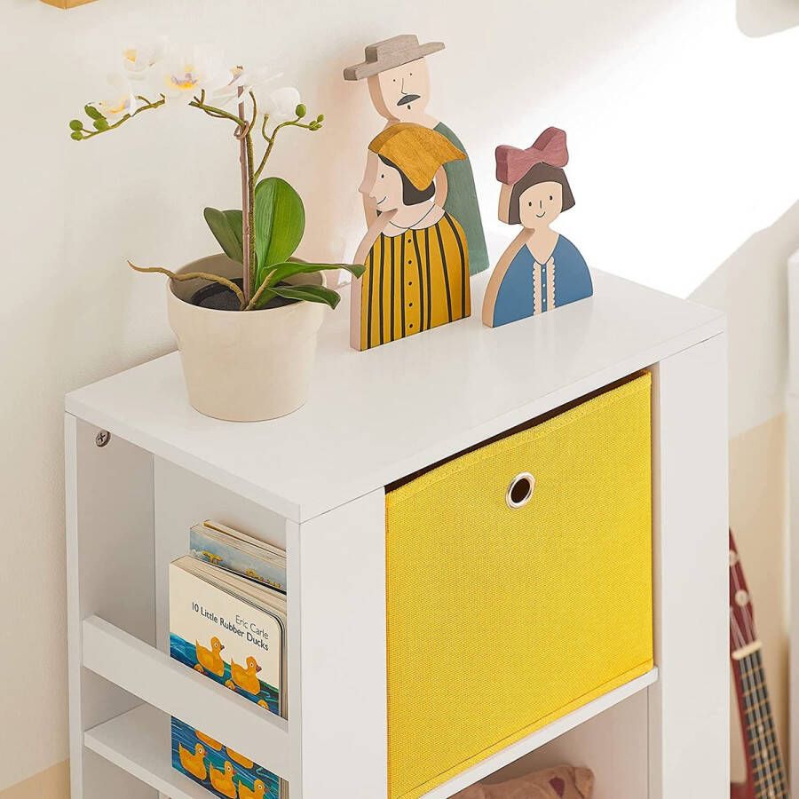 Rootz Living Rootz Children Kids Bookcase Book Shelf -Toy Shelf Storage Display Shelf- Rek met zijplanken en 2 stoffen lades