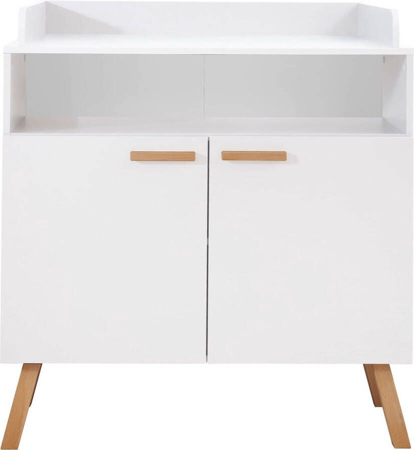 Rootz Living Rootz Commode Dressoir Kinderkamerstation Babymeubel Luierstation Opbergmeubel Wit 96 x 105 x 78 cm