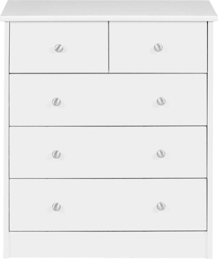 Rootz Living Rootz Kastkast Wit Dressoir met 5 Laden Stijlvolle Opbergoplossing 60 x 70 x 35 cm - Foto 2