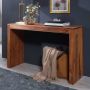 Rootz Living Rootz consoletafel massief hout sheesham bureau werktafel in cottage-stijl in natuurlijk hout modern design 115 x 40 cm - Thumbnail 2