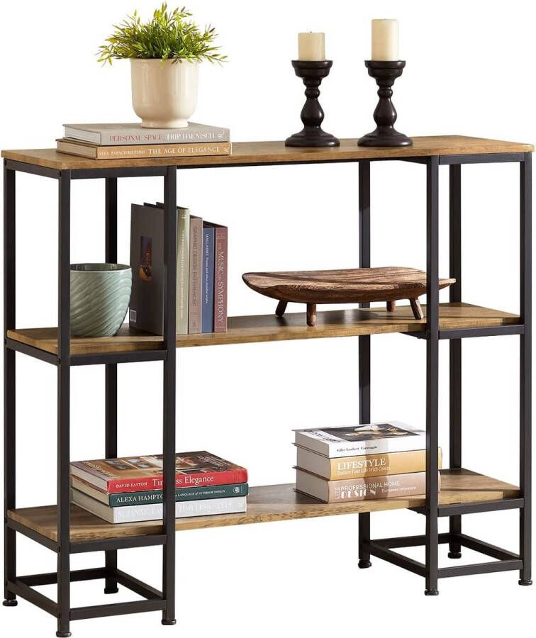 Rootz Living Rootz consoletafel haltafel woonkamertafel banktafel bijzettafel met 3 planken