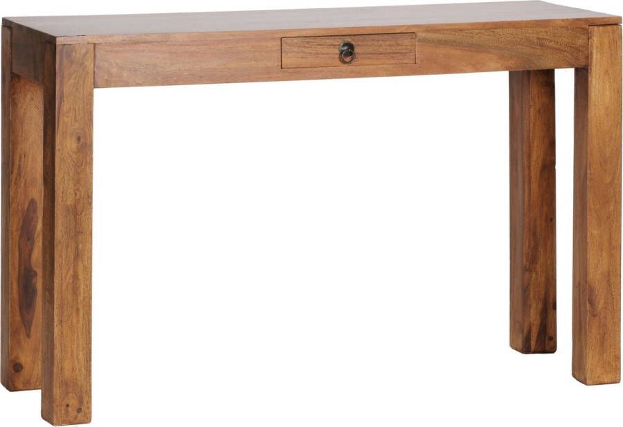 Rootz Living Rootz consoletafel massief houten sheesham console met 1 lade bureau 120 x 40 cm landelijke buffetkast