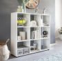 Rootz Living Rootz Design Boekenkast met 9 vakken Wit 108 x 104 x 29 cm Vloerplank houten plank vrijstaand Mappenplank Divider Cube plank modern Open opbergplank - Thumbnail 1